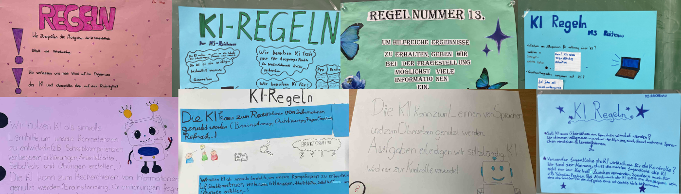 © MS Reichenau Headerbild MS Reichenau KI Regeln Plakate 4. Klassen 2024